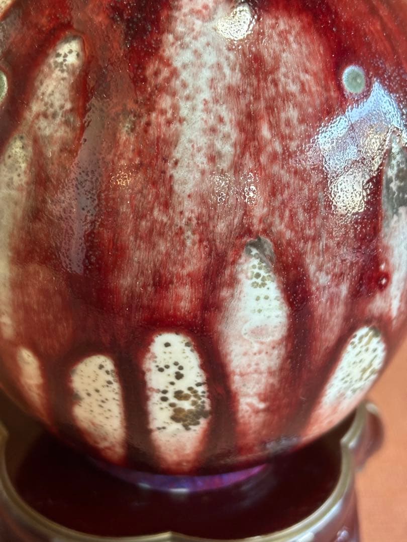 草創期元代元至正年順帝釉裏紅鶴首瓶