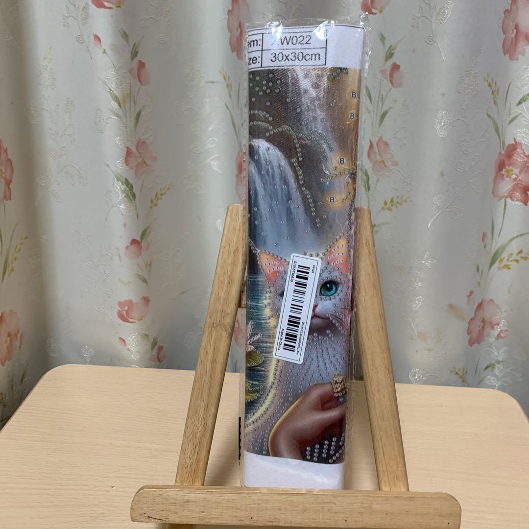 ★専用★ダイヤモンドアート特殊ビーズ　美しい女性と猫 30cm x 30cm