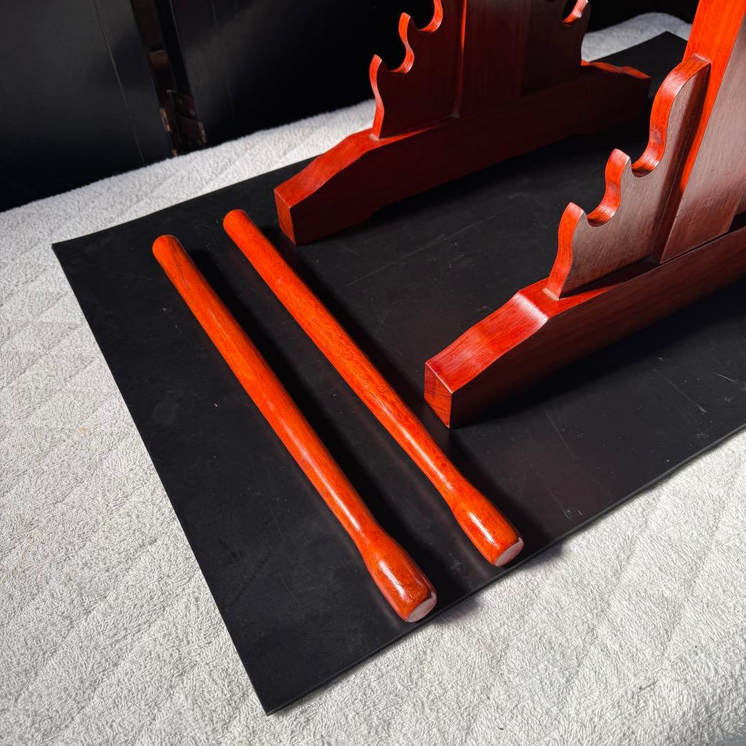 【希少】龍と星 彫刻 漆器 和太鼓 胴長太鼓 1尺2寸 経台&バチ付き