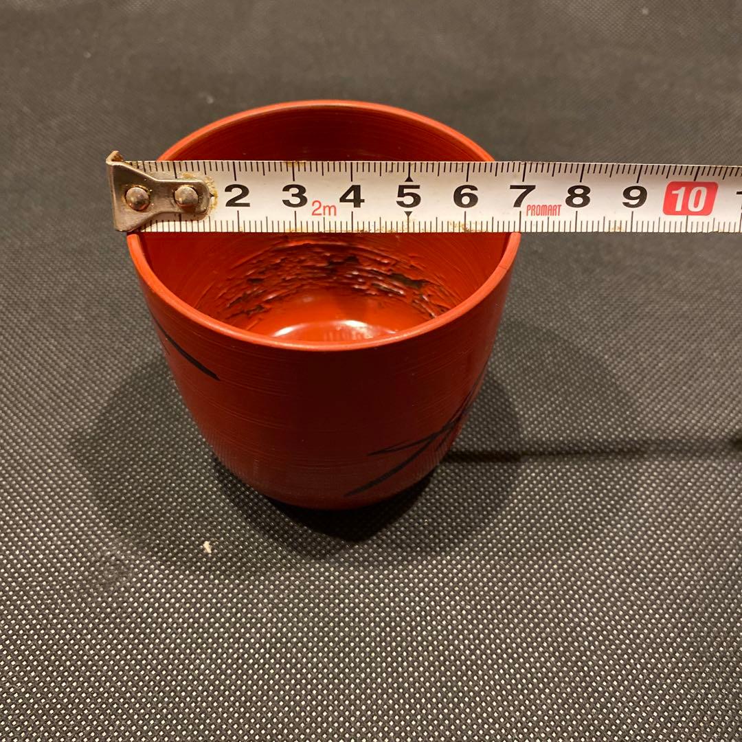 骨董品　川端近左　 朱松葉小吸椀 10客揃