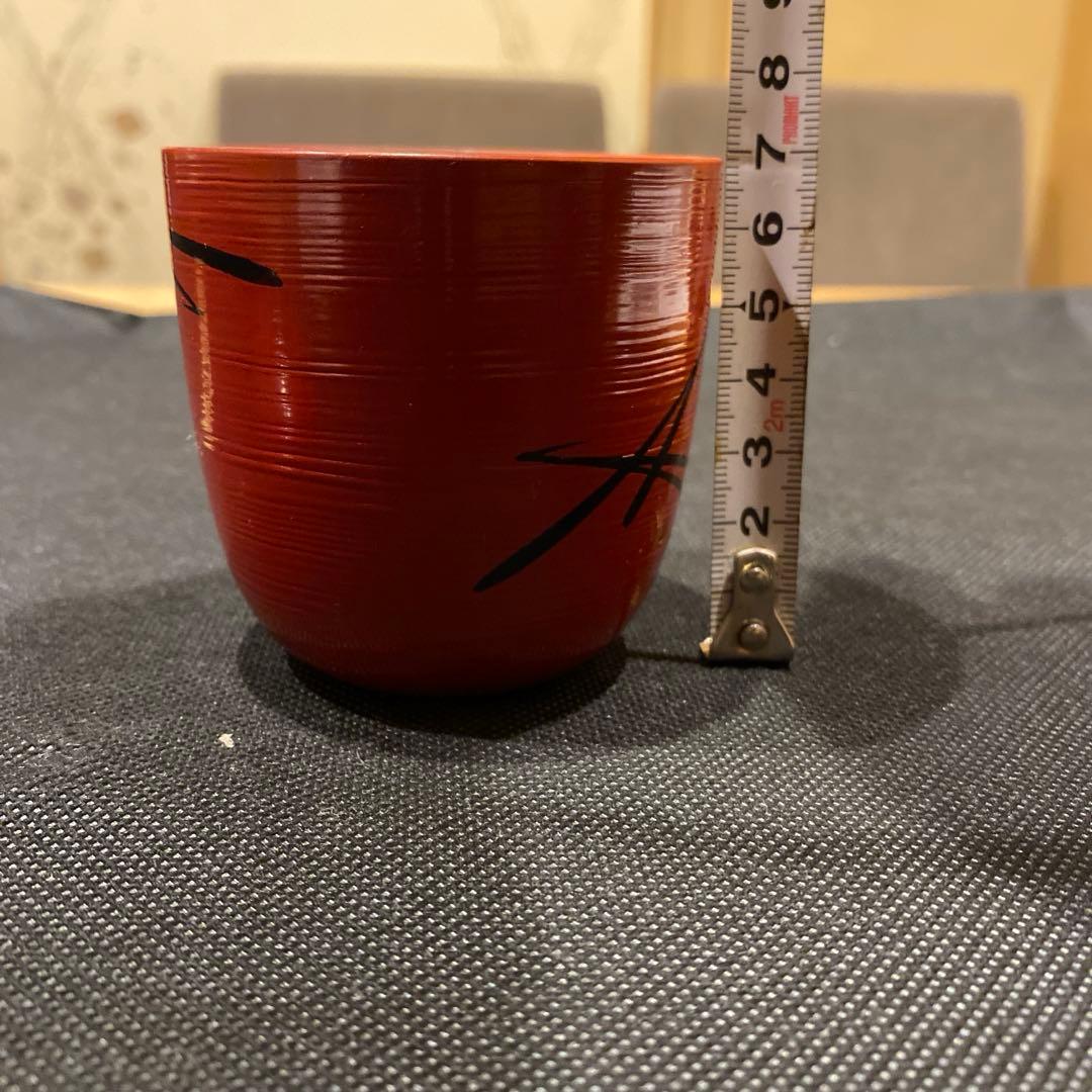 骨董品　川端近左　 朱松葉小吸椀 10客揃