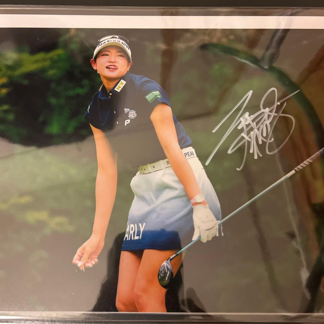 JLPGA女子プロゴルファー　原英莉花　直筆サイン入り写真 A4サイズ