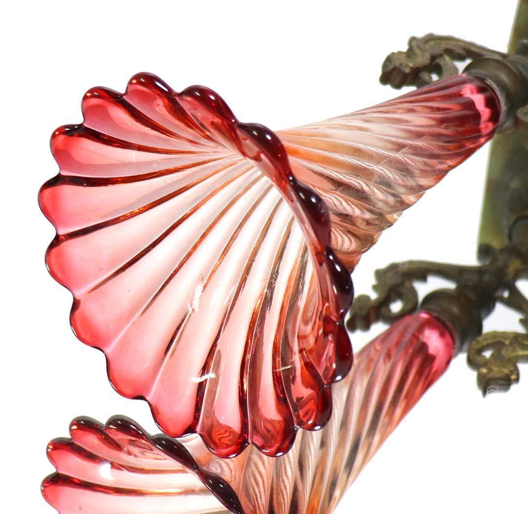 オールド・バカラ 19世紀 バンブーローズ 神獣モチーフブロンズ装飾大理石 花瓶