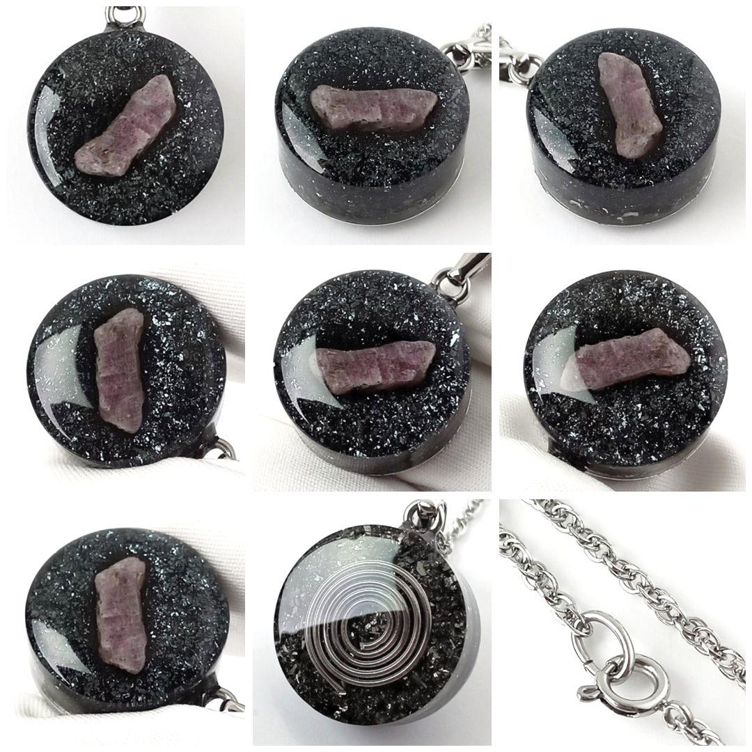 オルゴナイト｜女性向け｜生命力アップなど｜マイケイシャスヘマタイト×天然色ルビー