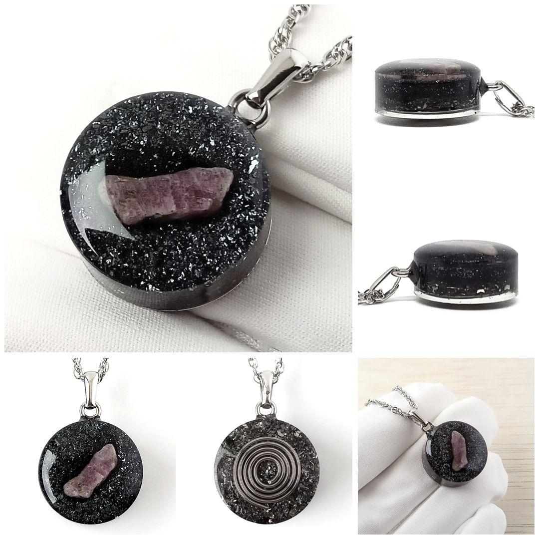 オルゴナイト｜女性向け｜生命力アップなど｜マイケイシャスヘマタイト×天然色ルビー