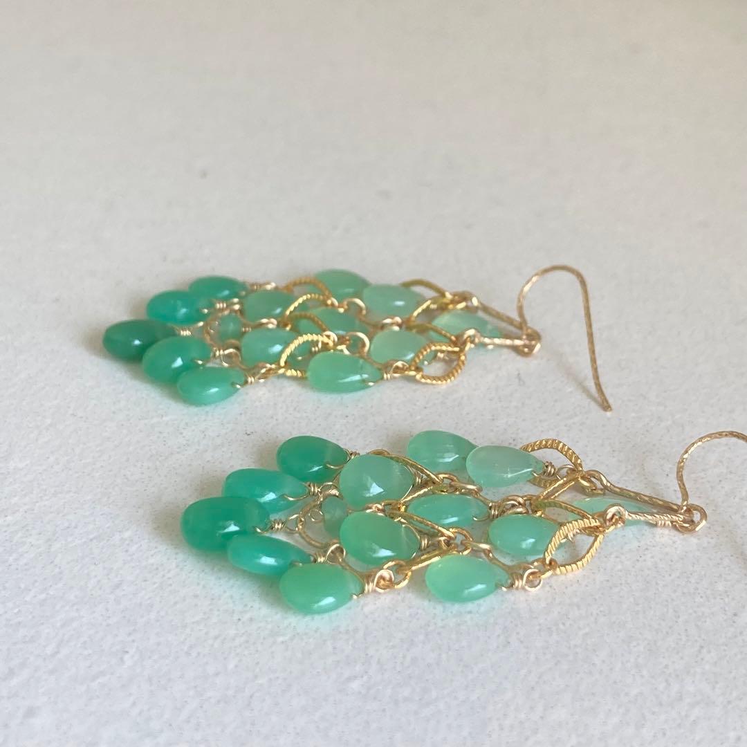 クリソプレーズのシャンデリアピアス