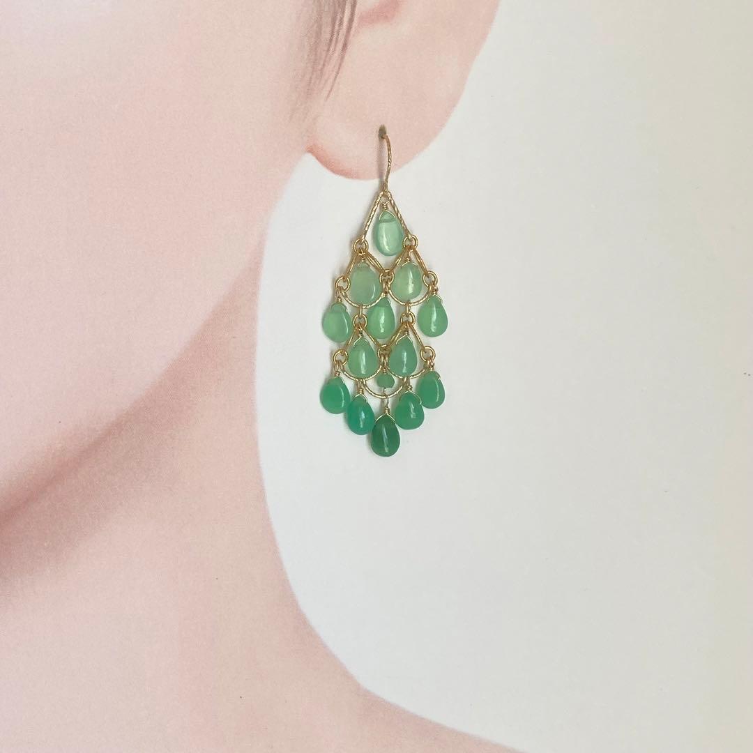 クリソプレーズのシャンデリアピアス