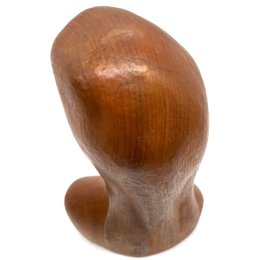 彫刻家 尾形喜代治 木彫 少女 やすらぎ 芸術 オブジェ 箱あり アンティーク