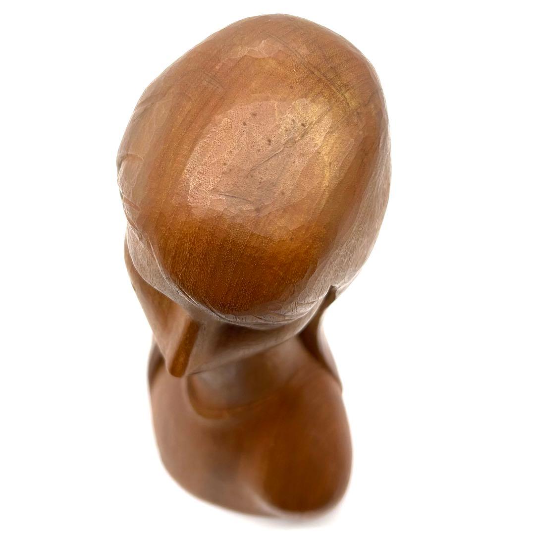 彫刻家 尾形喜代治 木彫 少女 やすらぎ 芸術 オブジェ 箱あり アンティーク