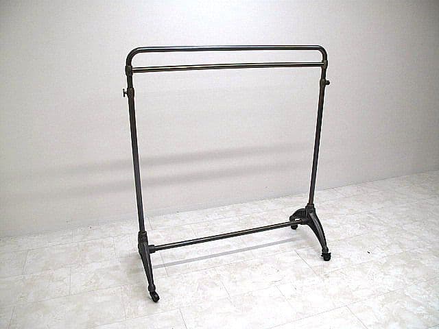 【希少品】西川金太郎 真鍮×鋳物 ハンガーラック W125cm 業務用店舗什器
