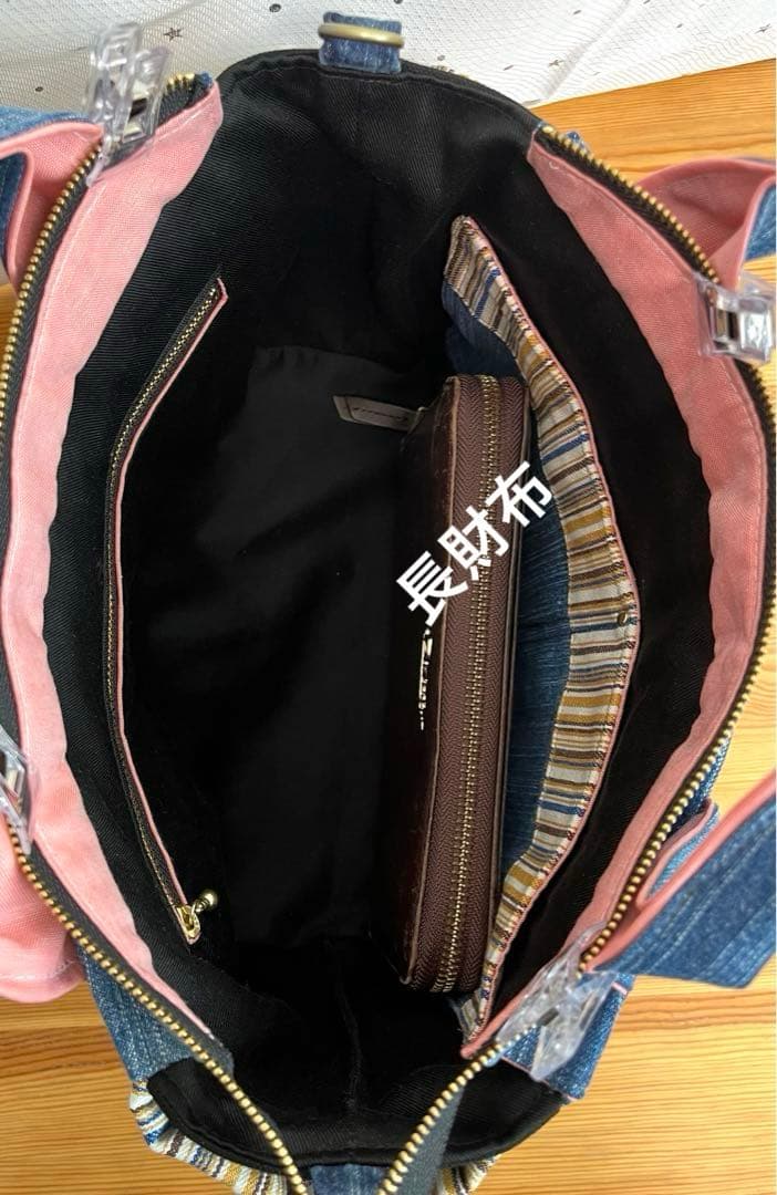 デニムリメイクバッグ（M）No.784☆ハンドバッグ　ショルダーバッグにも！