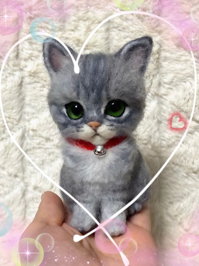 羊毛フェルト。猫。オーダーNo.41