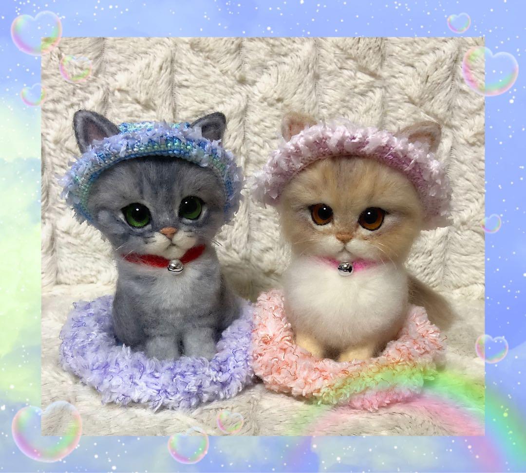 羊毛フェルト。猫。オーダーNo.41
