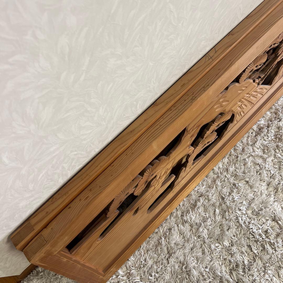 欄間らんま 古民家取壊し品 松と鶴の手彫り彫刻 建具 DIY