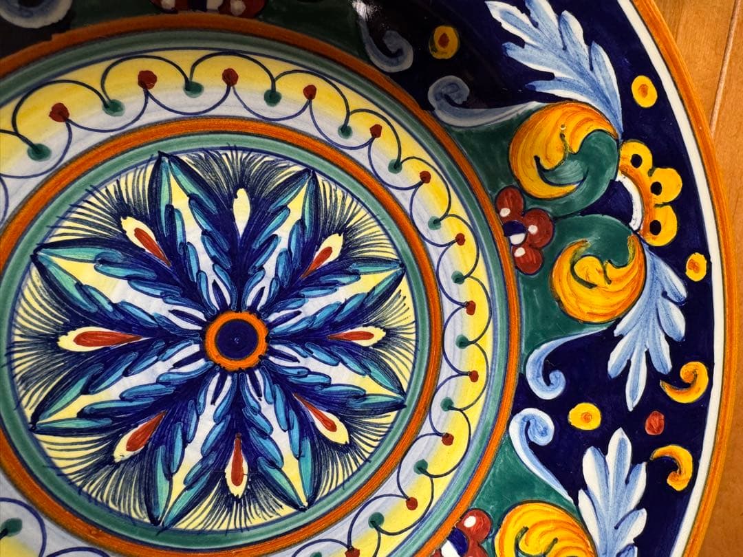 イタリア製　マヨリカ焼きセット アンティーク手作り陶器皿セット