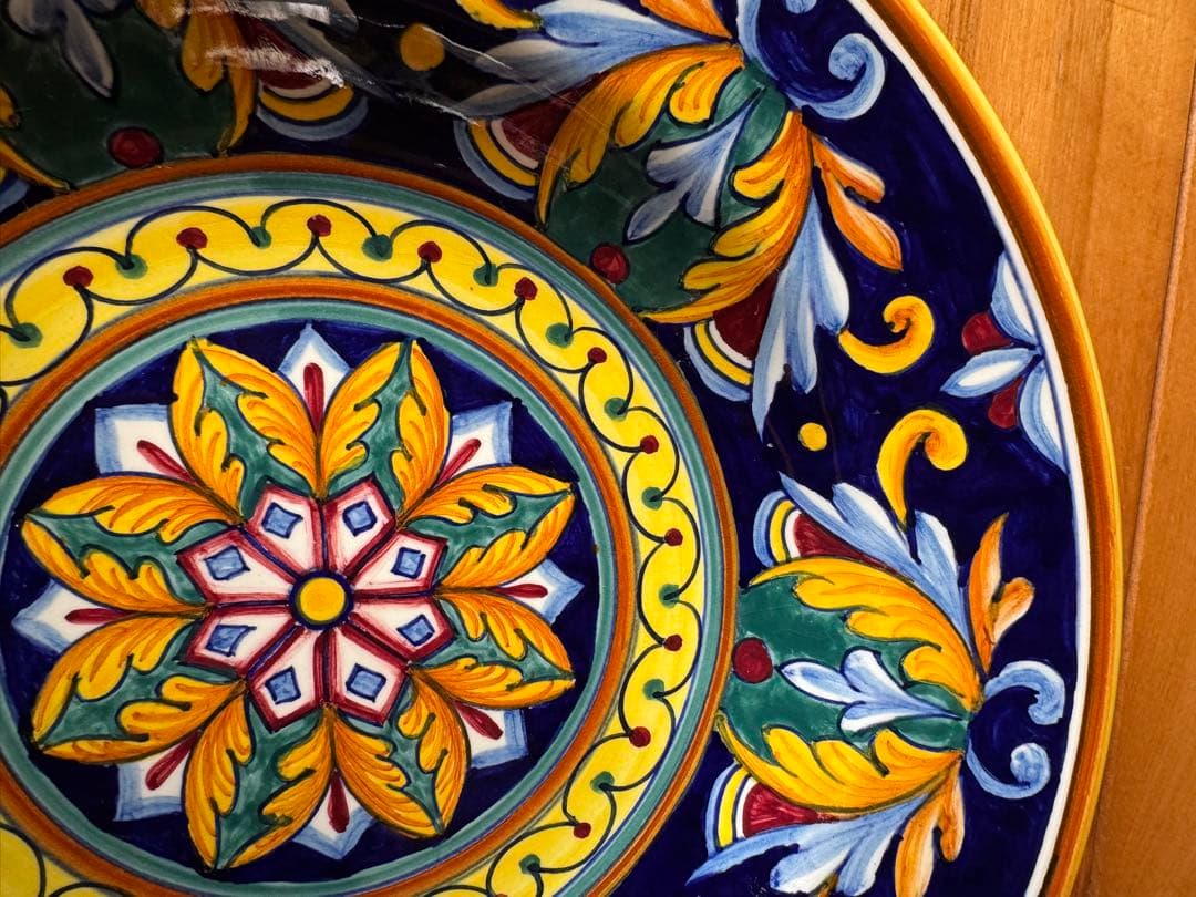 イタリア製　マヨリカ焼きセット アンティーク手作り陶器皿セット