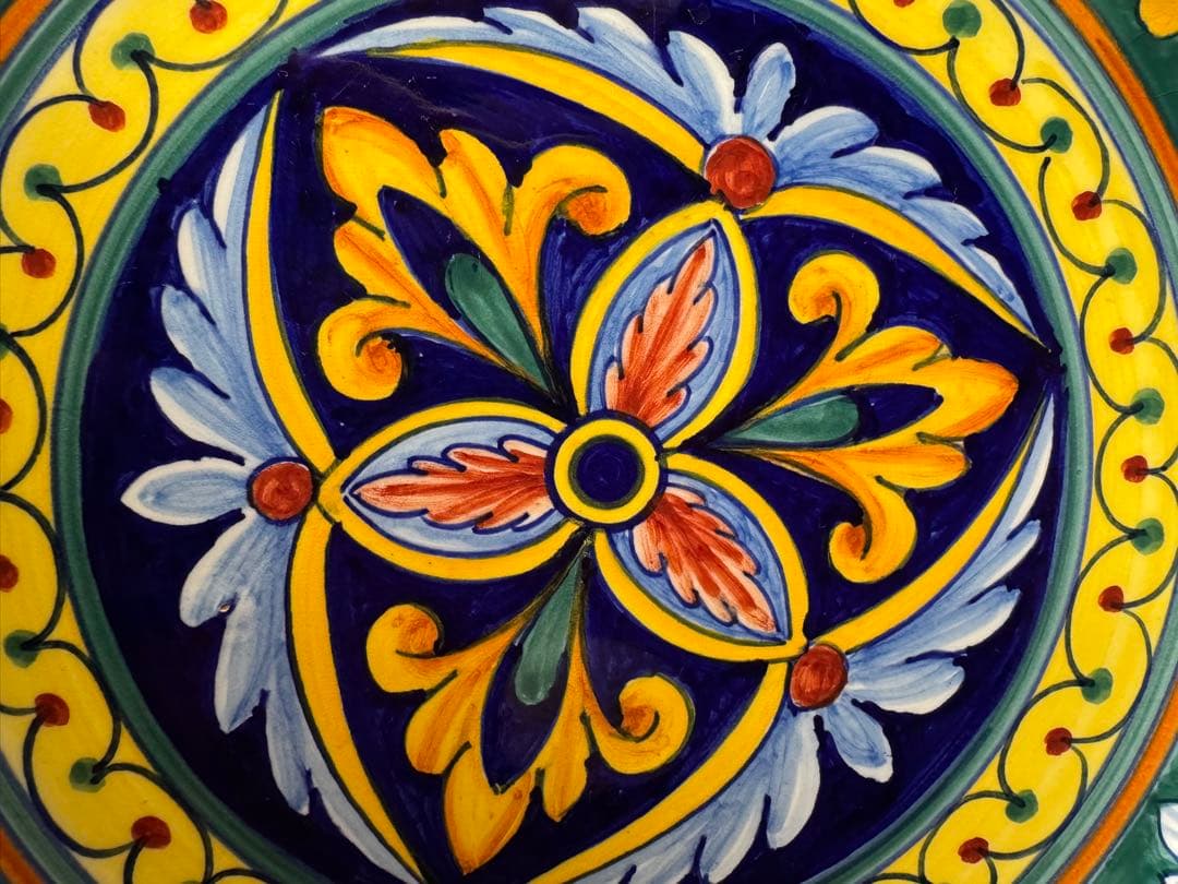 イタリア製　マヨリカ焼きセット アンティーク手作り陶器皿セット