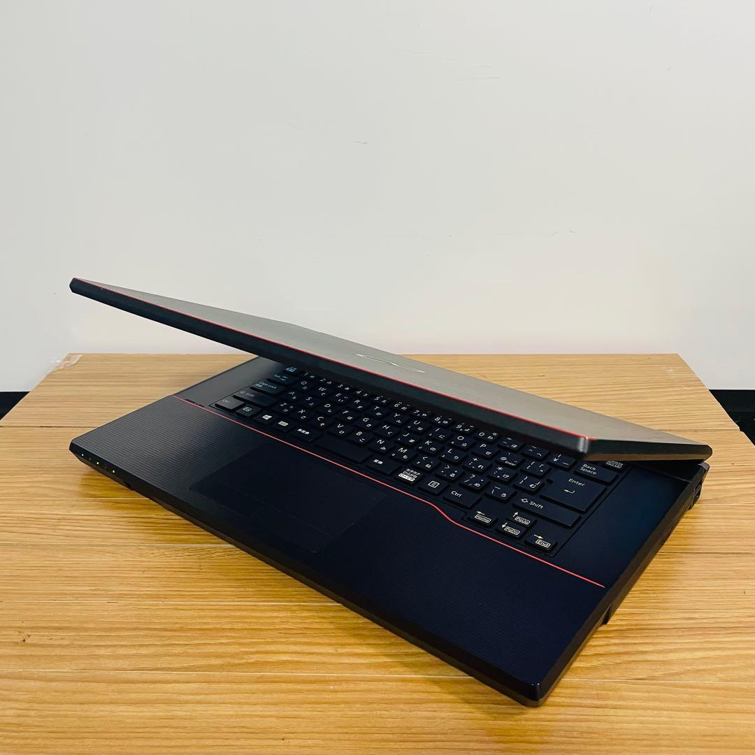 爆安　快適富士通ブラックSSDノートパソコン オフィスDVD