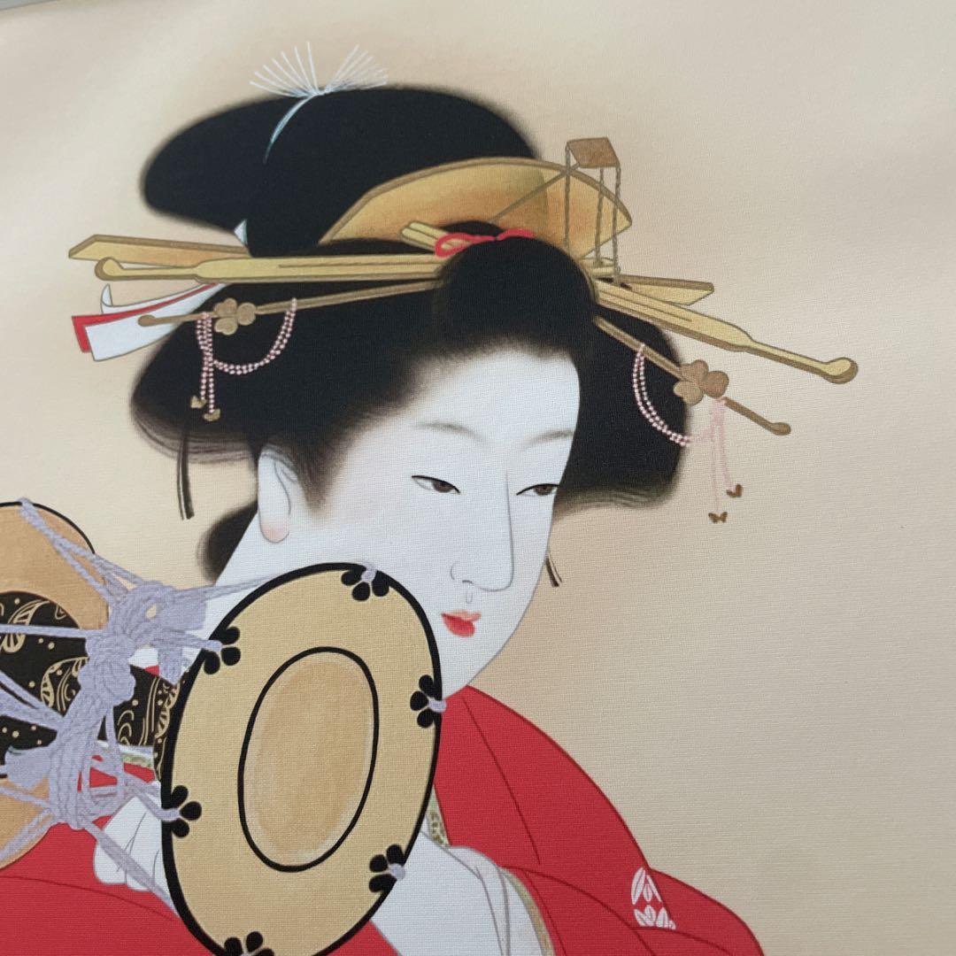 鼓の音　上村松園　舞妓 日本画 フレーム付き