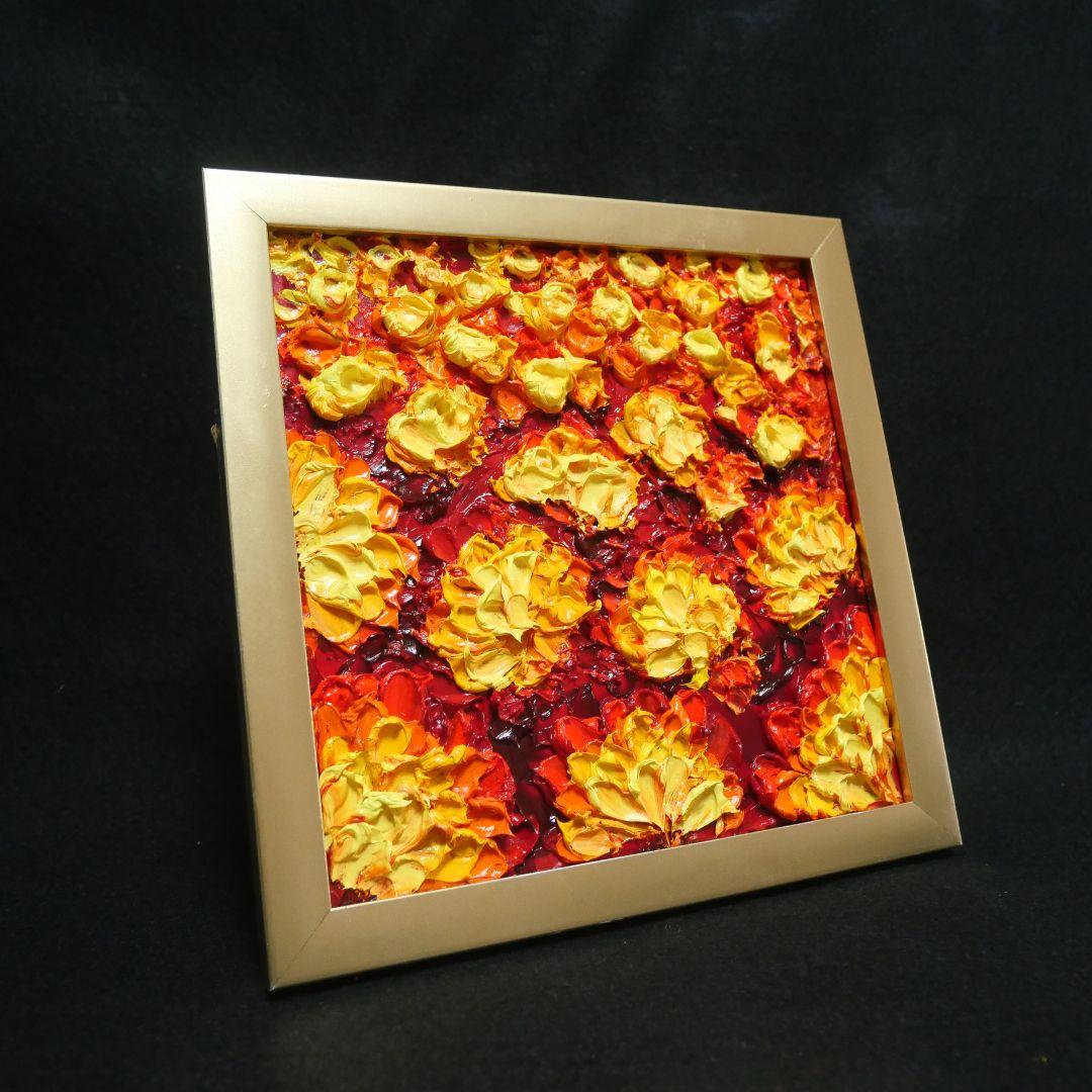 油絵 油彩 油彩画 絵画 絵 ミニ絵画 【マリーゴールド】