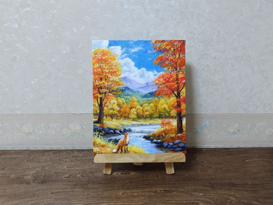 ぷ*あ様 【秋晴れの日】アクリル画 F3 風景画 絵画