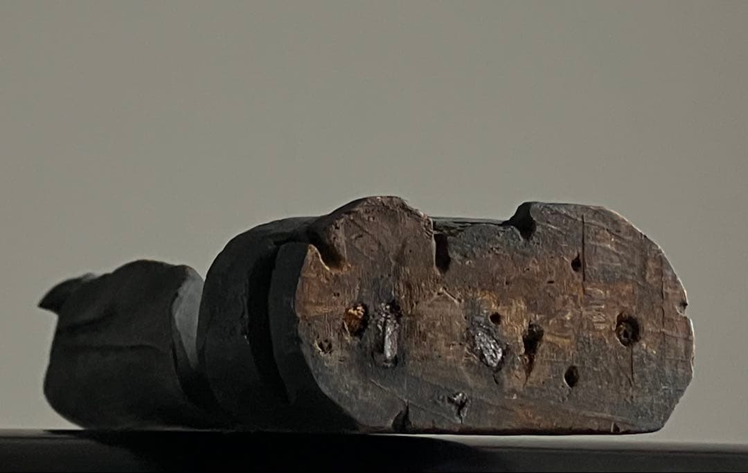 【禁欲的大作 民間如来立像 木彫 約35㎝ 江戸後期頃】仏像民間信仰郷土資料美術