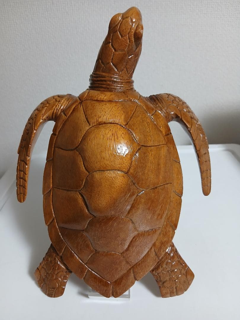 木彫り置物　ウミガメ