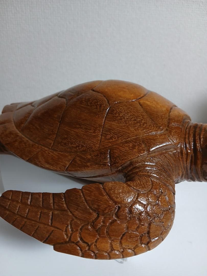 木彫り置物　ウミガメ