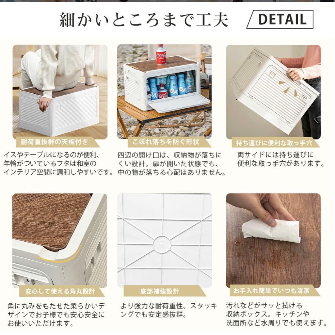 収納ボックス 折りたたみ コンテナ　収納ケース キャスター付 グレージュ5個