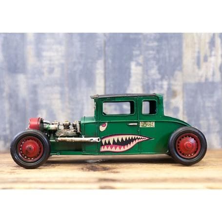 送料込み　ビンテージ スポーツカー GREEN HOT ROD　アンティーク風