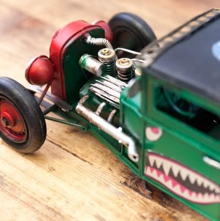 送料込み　ビンテージ スポーツカー GREEN HOT ROD　アンティーク風