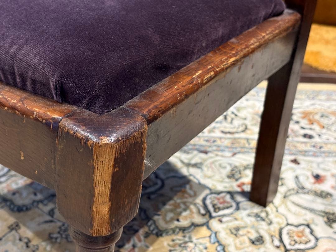 アンティークチェア ローチェア パープル ファブリック ヴィンテージ IZ