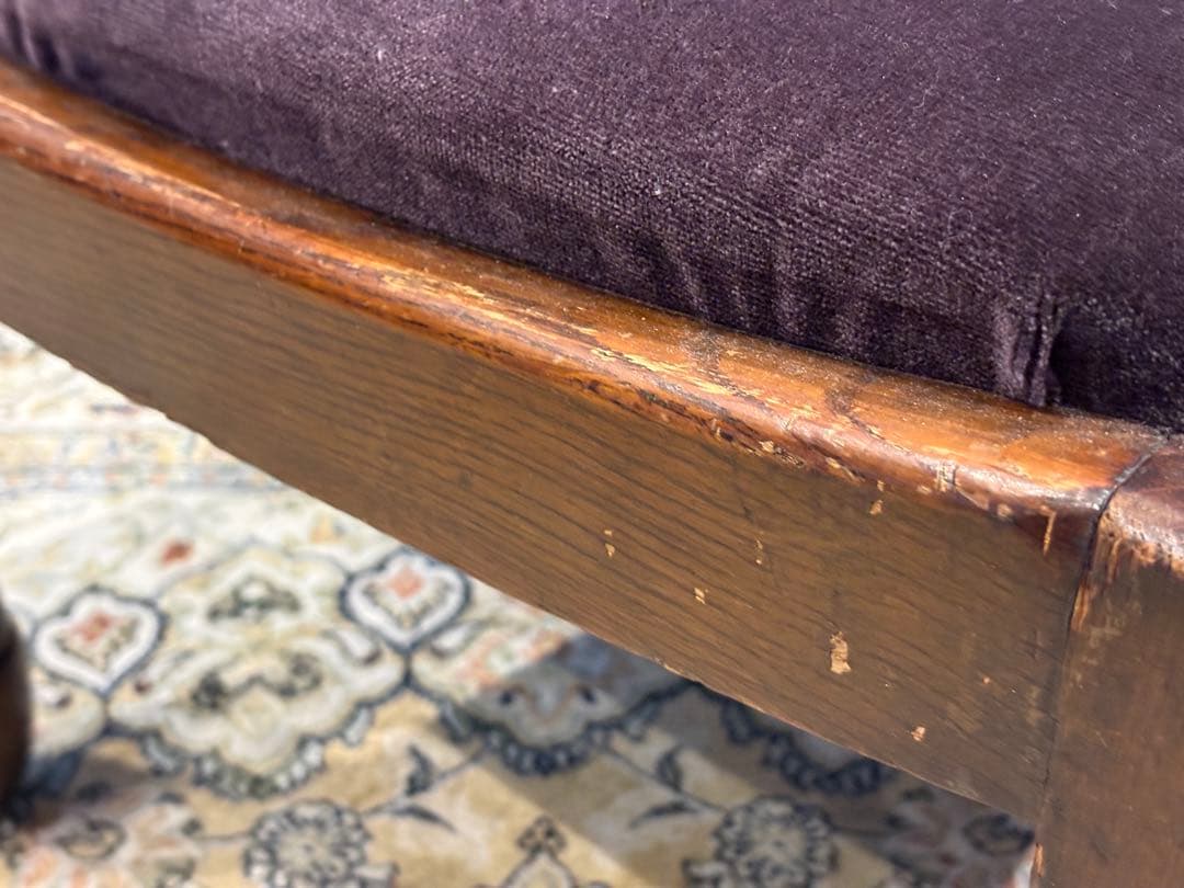 アンティークチェア ローチェア パープル ファブリック ヴィンテージ IZ