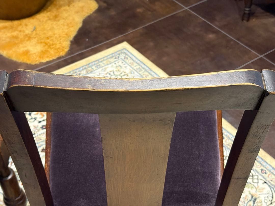 アンティークチェア ローチェア パープル ファブリック ヴィンテージ IZ