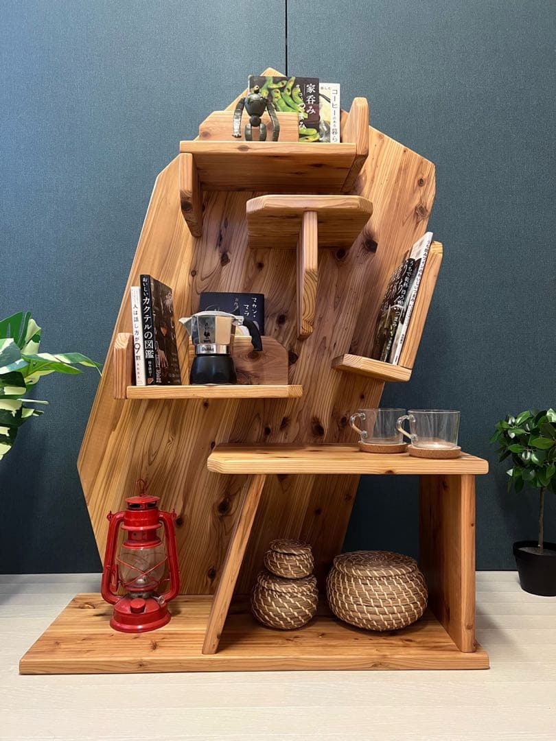 【送料無料】 ブックシェルフ 自然 マルチラック 杉 ナチュラル