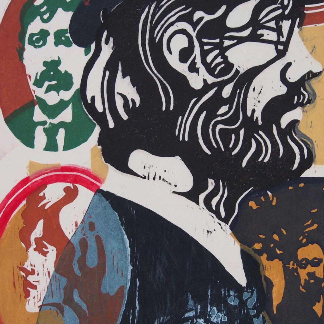 木版画 作品 オリジナル アート 60s 70s ヴィンテージ LP art