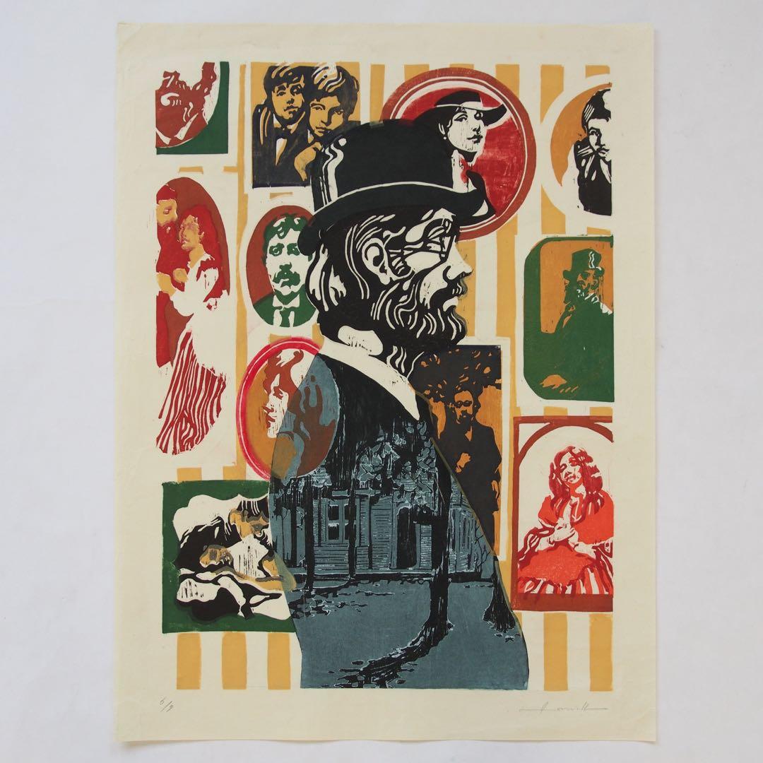 木版画 作品 オリジナル アート 60s 70s ヴィンテージ LP art