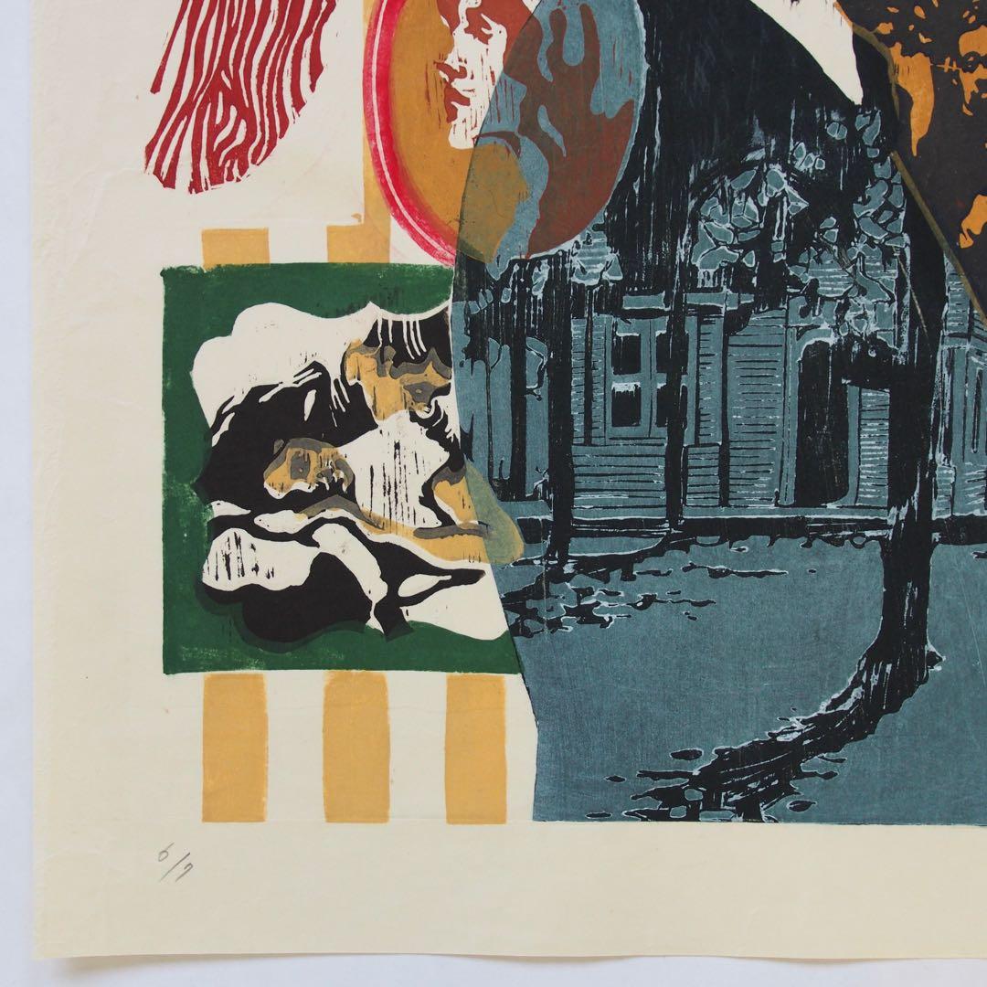 木版画 作品 オリジナル アート 60s 70s ヴィンテージ LP art