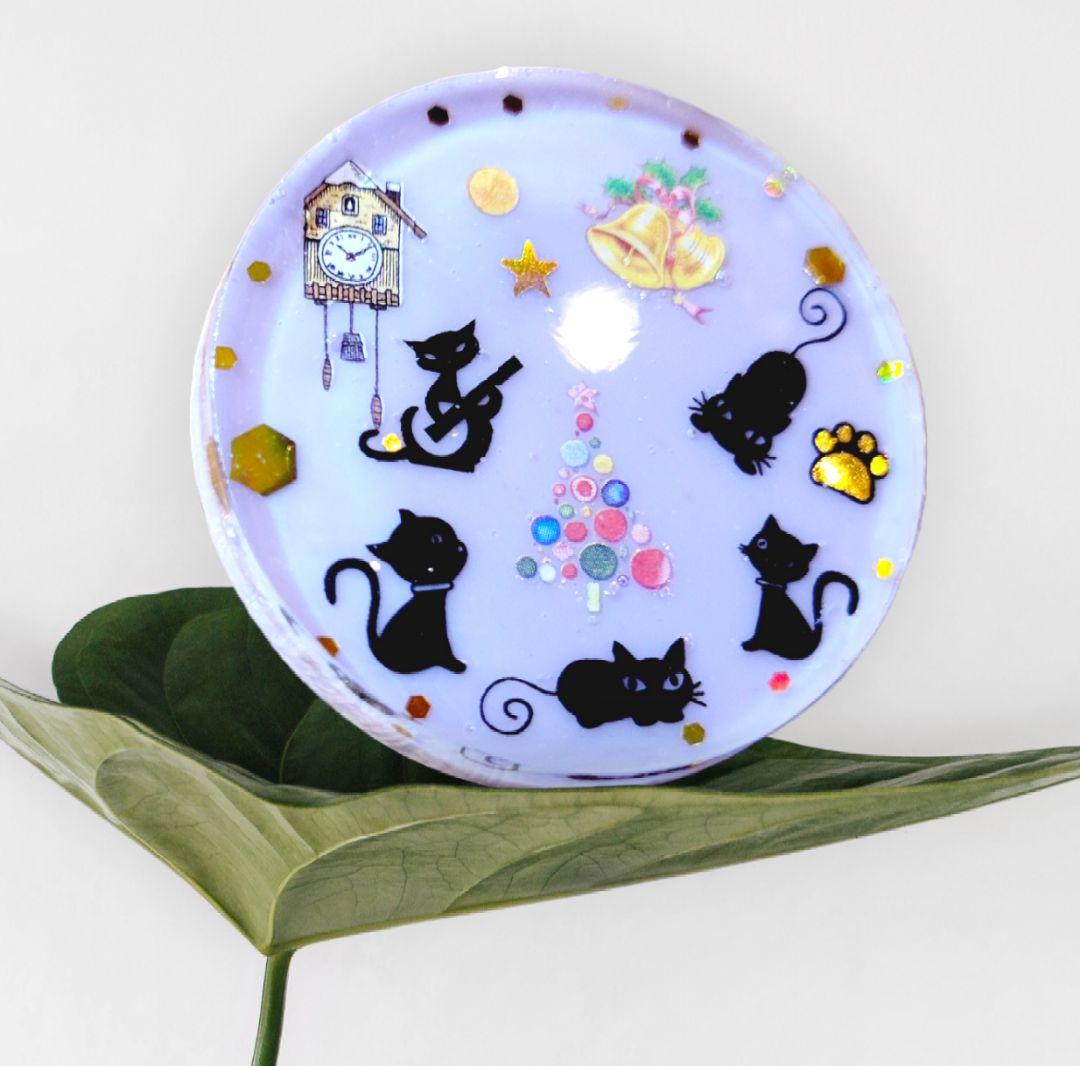 NO.426❤黒猫ちゃん達のXmas❤レジンヘアゴム  ブローチ