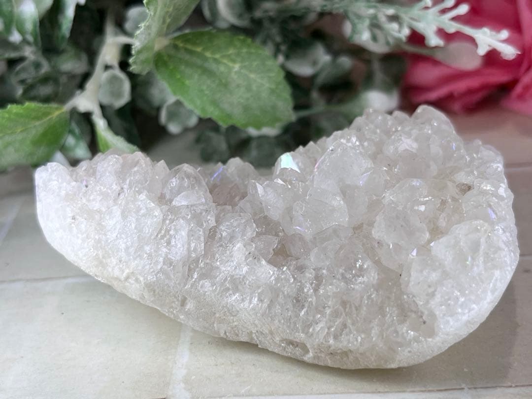 天からの祝福✨　アナンダライト　水晶　レインボークォーツ　原石　クラスター