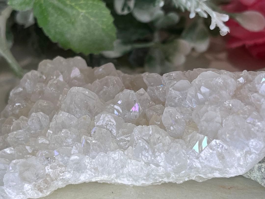 天からの祝福✨　アナンダライト　水晶　レインボークォーツ　原石　クラスター