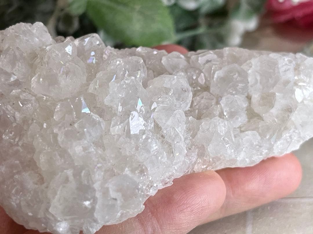 天からの祝福✨　アナンダライト　水晶　レインボークォーツ　原石　クラスター