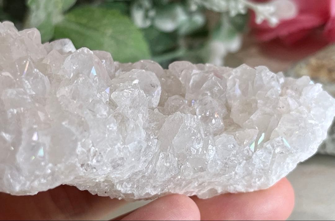 天からの祝福✨　アナンダライト　水晶　レインボークォーツ　原石　クラスター