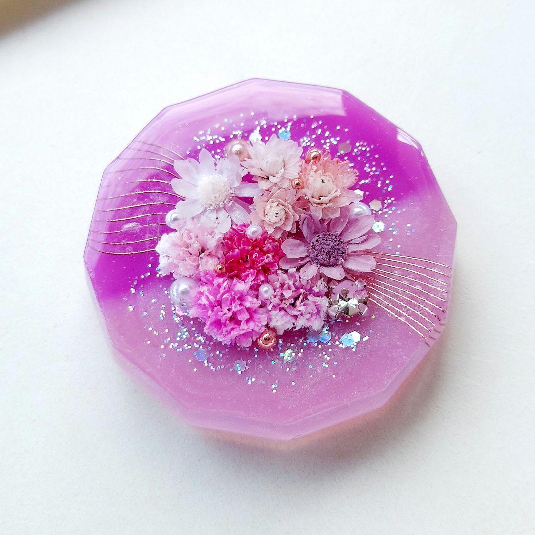 【1335】レジン　ヘアゴム　ポニーフック　ブロ―チ　ハンドメイド