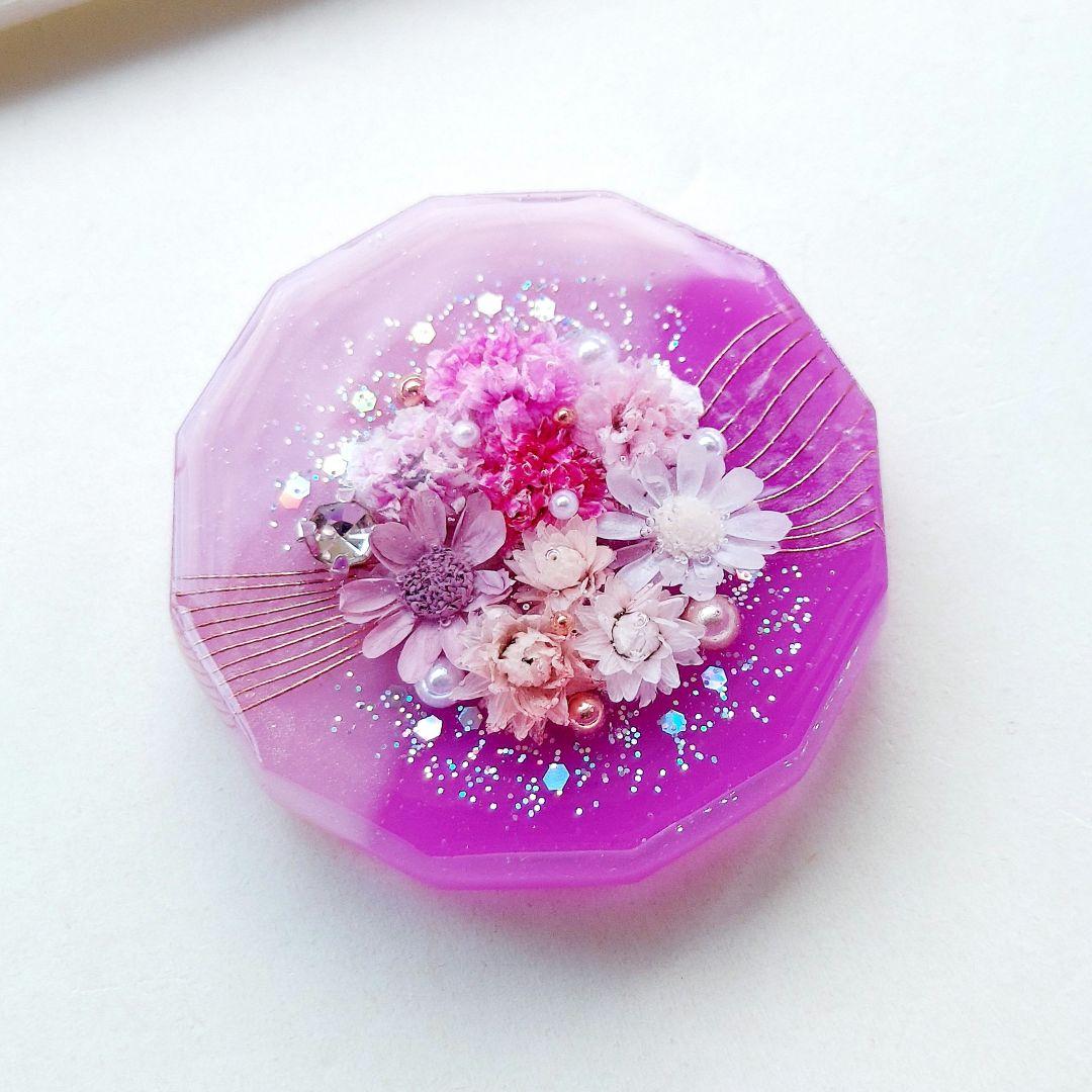 【1335】レジン　ヘアゴム　ポニーフック　ブロ―チ　ハンドメイド