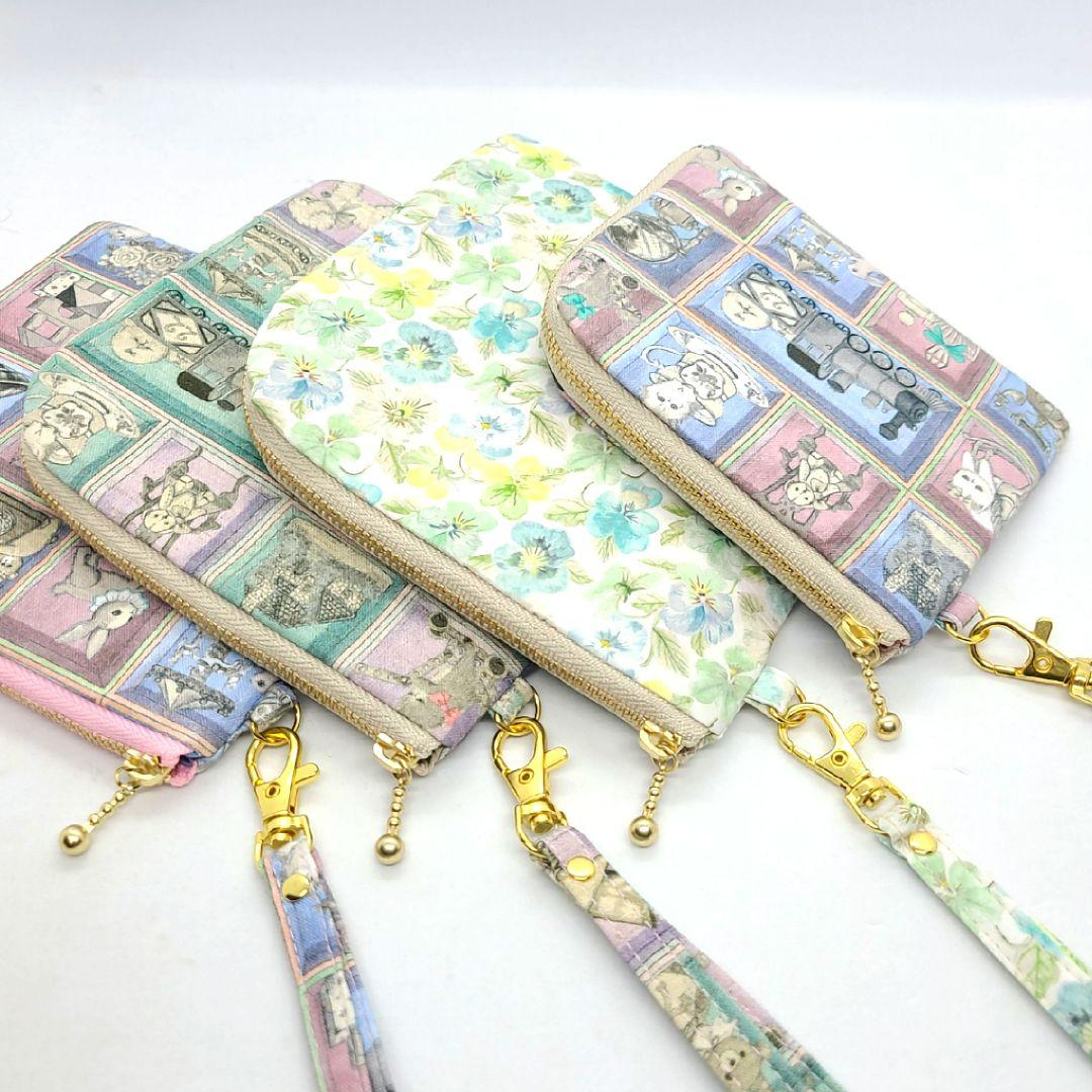 ピカピカ◎Handmade L字型ファスナーポーチ❣️◎４点セット