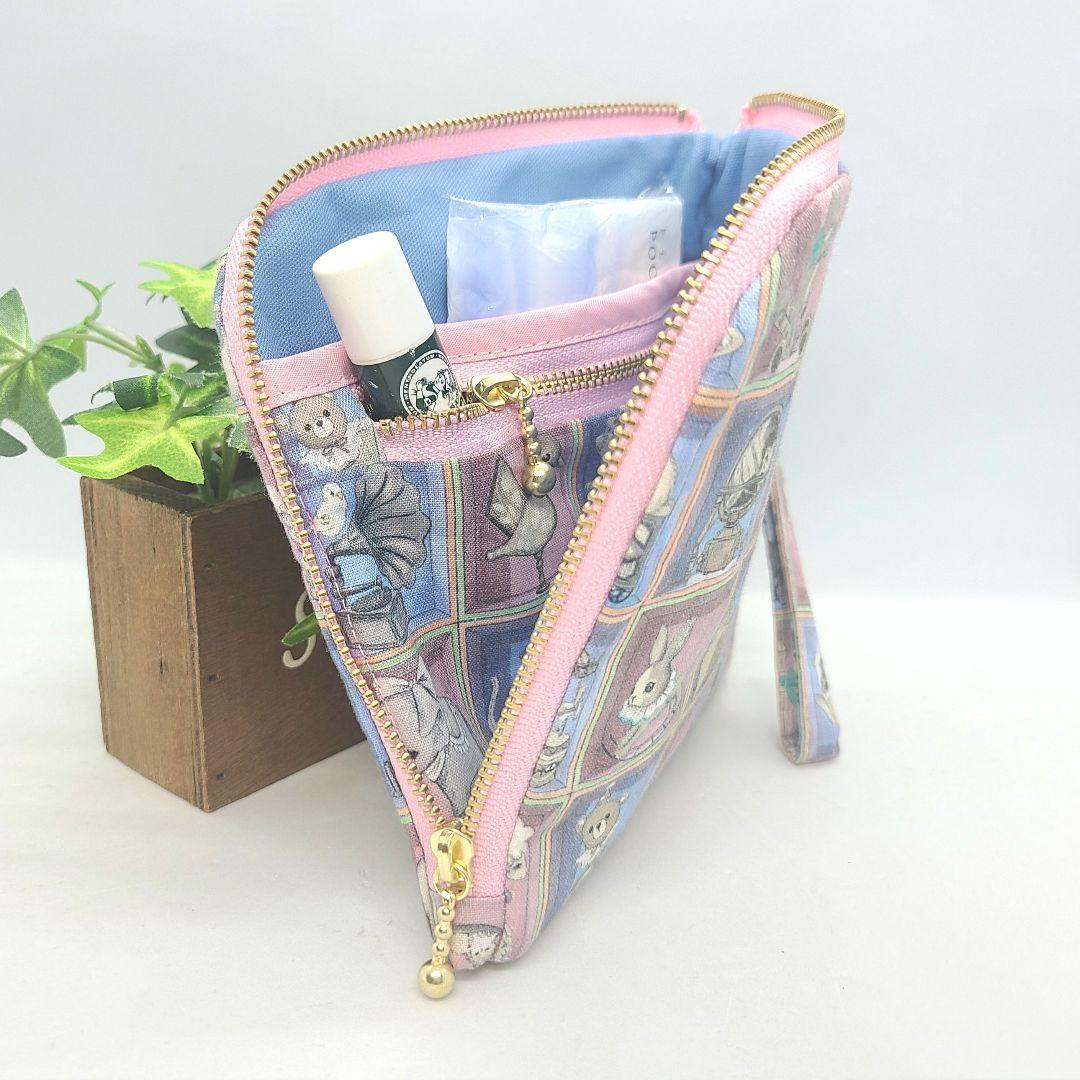 ピカピカ◎Handmade L字型ファスナーポーチ❣️◎４点セット