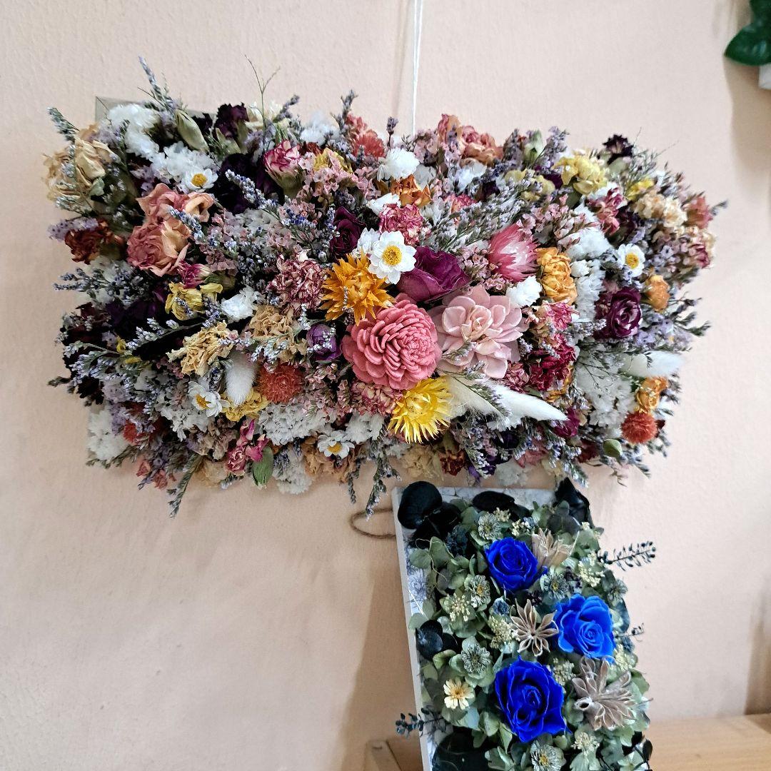 duree★ドライフラワーアレンジ フラワーフレーム フラワーウォール