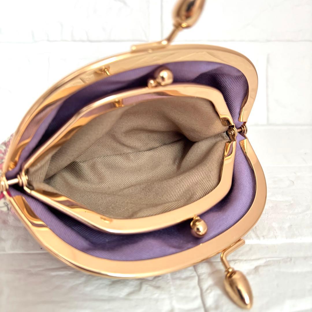 リバティ生地と本革の親子がま口財布　3個