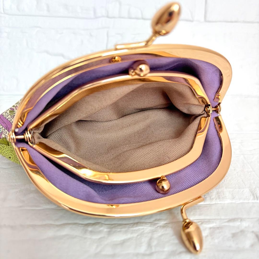 リバティ生地と本革の親子がま口財布　3個